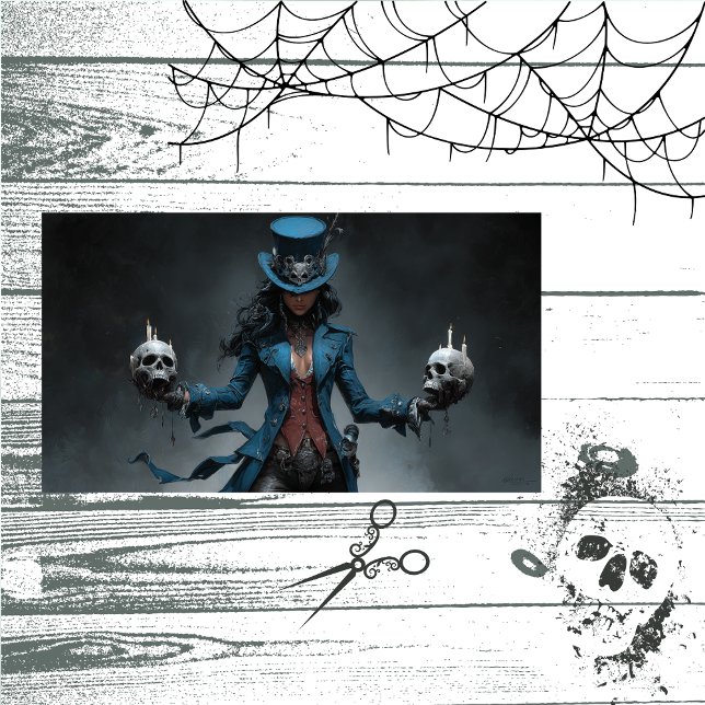 Papel De Seda Desahuciar a la mujer gótica azul portadora de vel (Subido por el creador)