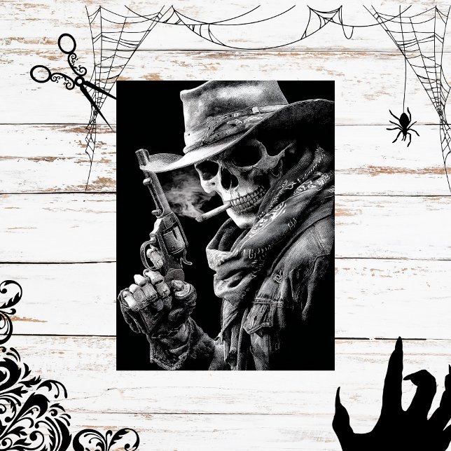 Papel De Seda Desahuciar cigarrillo Gótico Skeleton Cowboy Gunsl (Subido por el creador)