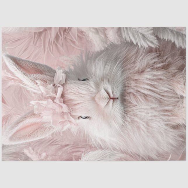 Papel De Seda Desahuciar conejo rosa de Pascua (Anverso)