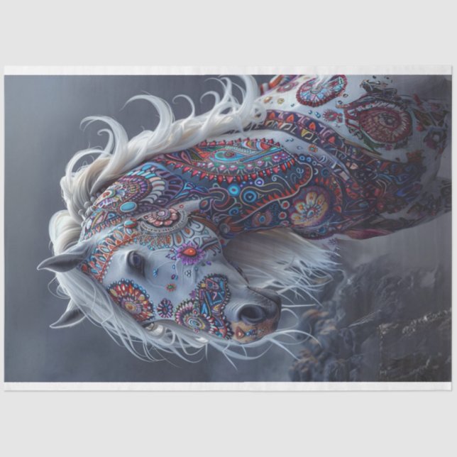 Papel De Seda Desahuciar el aura de caballo indio americano pint (Anverso)