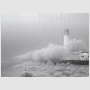 Papel De Seda Desahuciar el viaje en tren de invierno blanco fan