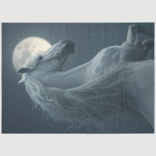 Papel De Seda Desahuciar majestuoso caballo blanco frente a la l