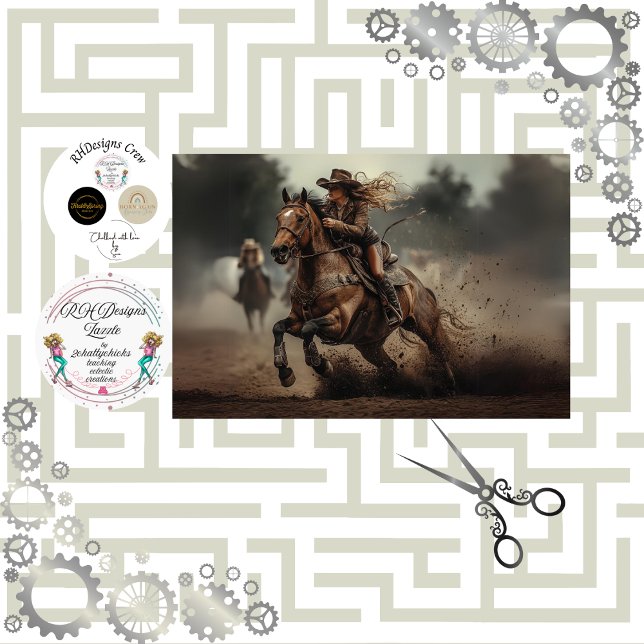 Papel De Seda Desalojar a Cowgirl Rodeo Rider (Subido por el creador)