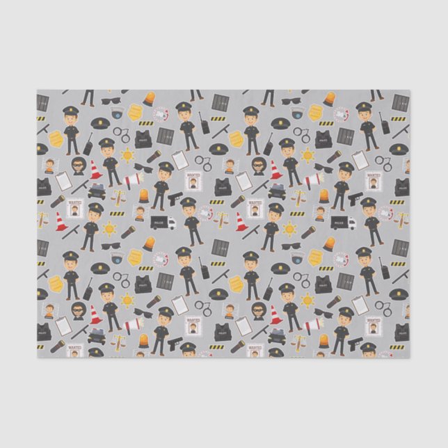 Papel De Seda Desalojar a un oficial de policía Cumpleaños Parti (Anverso)