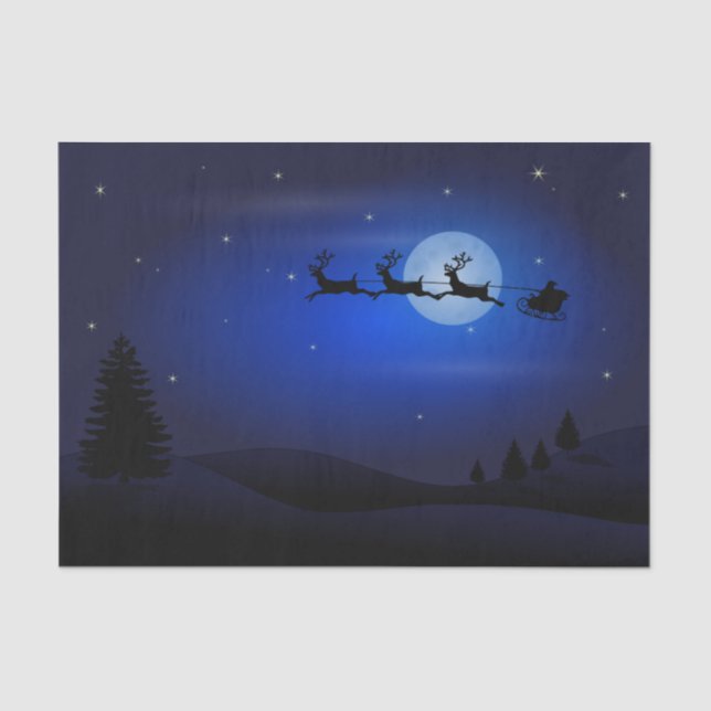 Papel De Seda Desalojo nocturno de navidades de Santa Sleigh (Anverso)