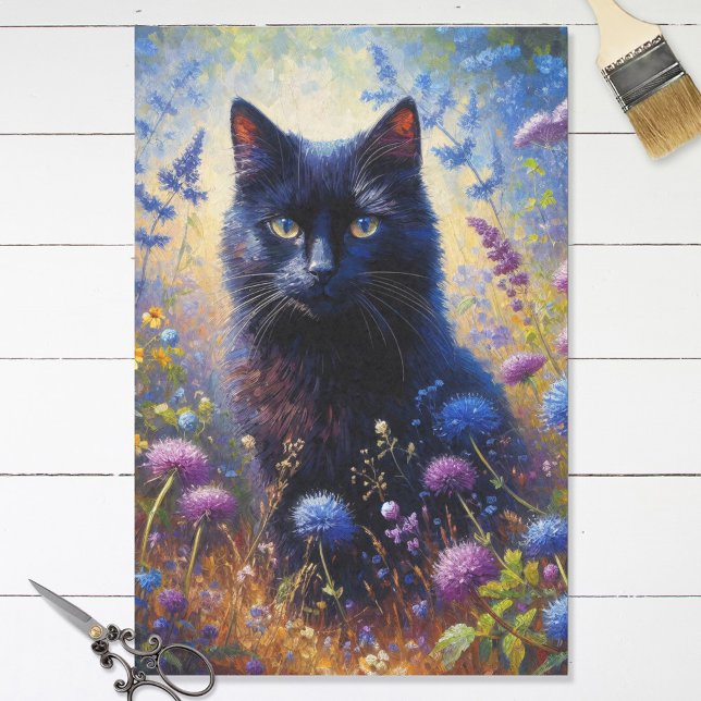 Papel De Seda Desaparición de gatos negros y flores silvestres p (Subido por el creador)