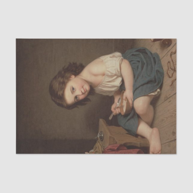 Papel De Seda Desayuno de Chica joven y agradable (Arte de época (Anverso)