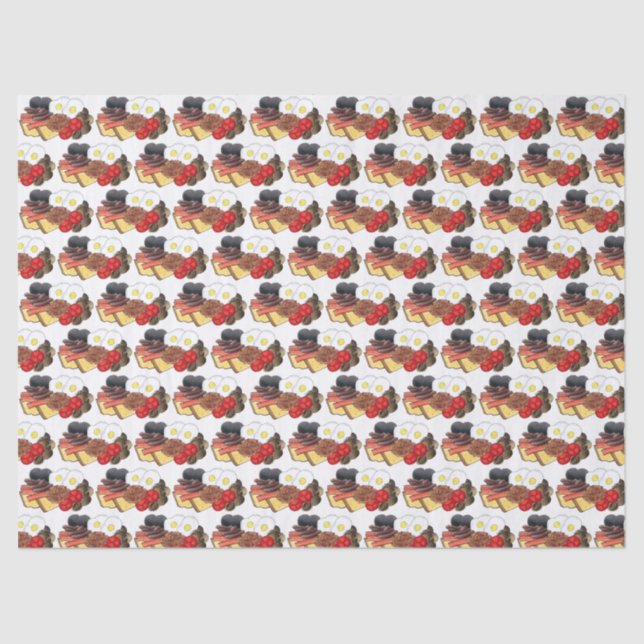 Papel De Seda Desayuno inglés completo Reino Unido Cocina britán (Anverso)