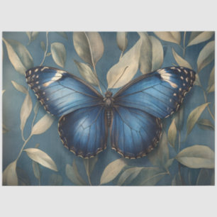 Papel De Seda Descanso de mariposa azul en desenlace de oligarqu