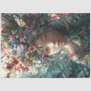 Papel De Seda Descarga de Chica de hadas cubiertas de flores