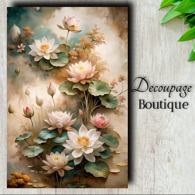 Papel De Seda Descarga de Lotus Dreams (Lotus Dreams Decoupage Tissue Paper)