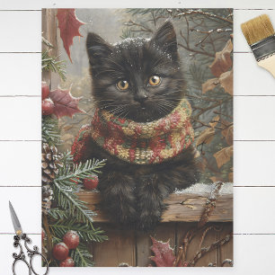 Papel De Seda Descarga de navidad de la cosecha de gatos negros
