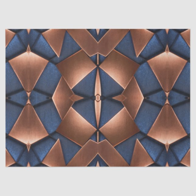 Papel De Seda Descarga del patrón de cobre y zafiro negrita (Anverso)