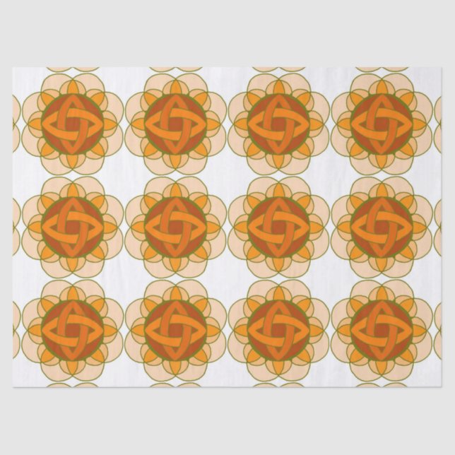 Papel De Seda Descargo de Naranja Mandala (Anverso)