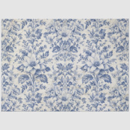 Papel De Seda Descenso de la Ephemera Blanca Azul Floral de Toil