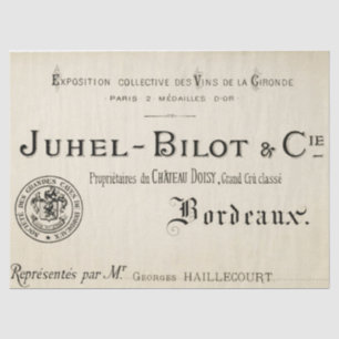 Papel De Seda Descenso de la tipografía francesa del vino de Bur