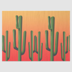 Papel De Seda Descenso del Desierto de Saguaro Cactus
