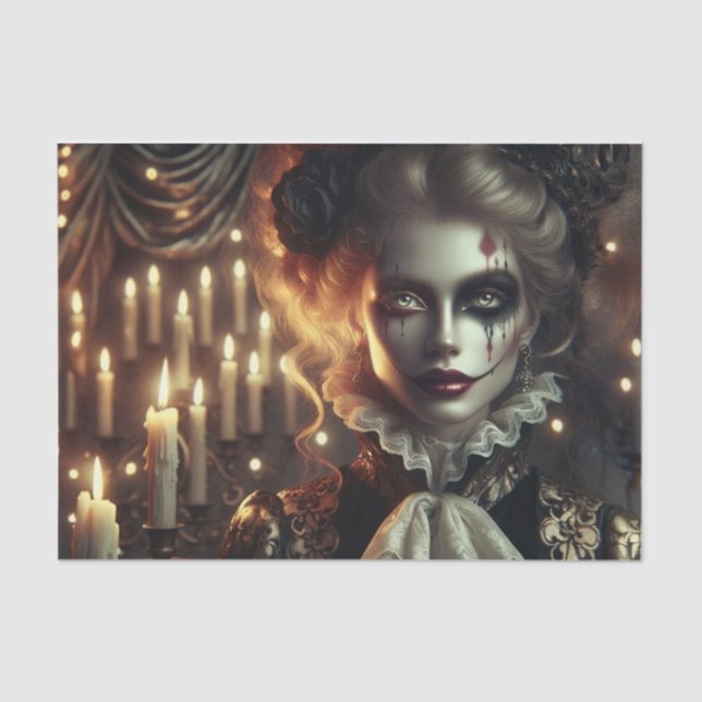 Papel De Seda Descenso del Harlequin Gótico en Mesmerización (Anverso)