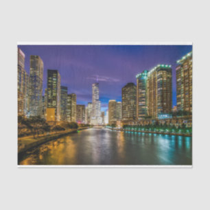 Papel De Seda Descenso del río Illinois de Chicago