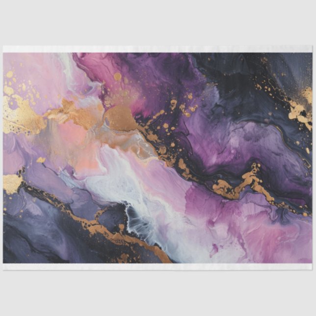 Papel De Seda Descenso morado y dorado (Anverso)