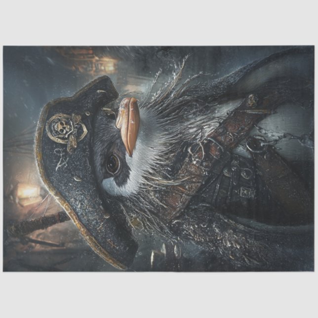 Papel De Seda Descifrar al pingüino pirata en el mar (Anverso)