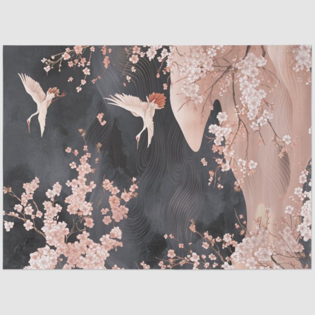 Papel De Seda Descifrar florecimiento de cerezos de arte digital (Anverso)