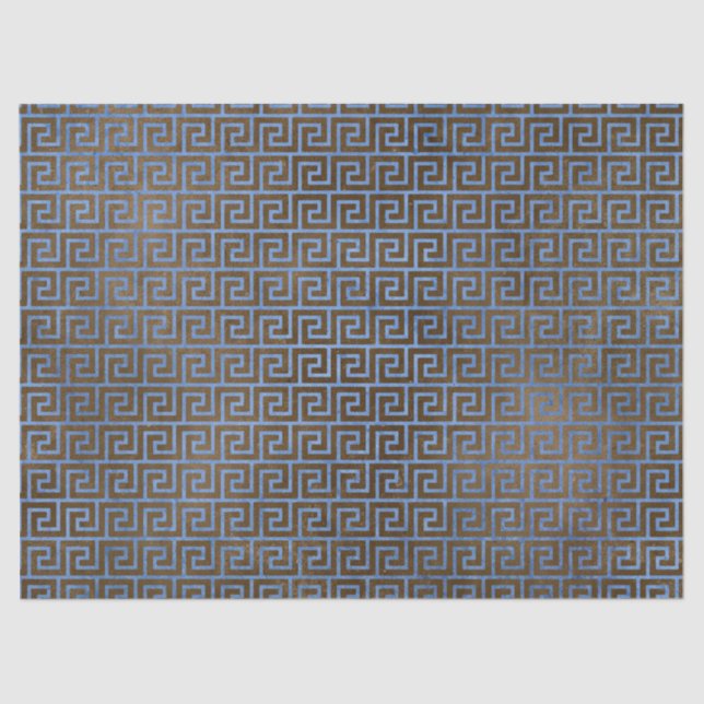 Papel De Seda Descodificación de claves griega azul y marrón (Anverso)