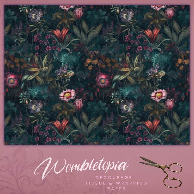 Papel De Seda Descomposición de Boho Romántico Rosa y Verde Flor (Subido por el creador)