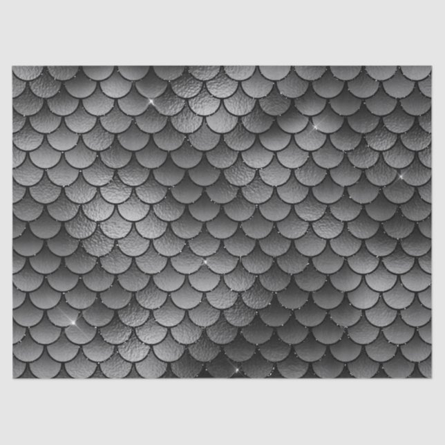 Papel De Seda Descomposición de escalas de peces gris y negro (Anverso)
