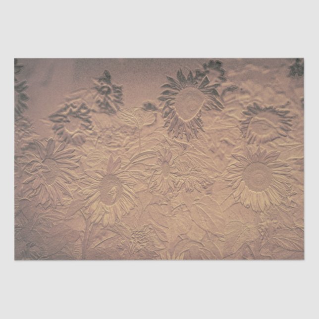 Papel De Seda Descomposición de la Moda floral Sepia (Anverso)