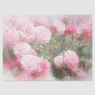 Papel De Seda Descomposición de Rosas color agua rosa