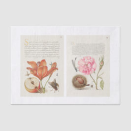 Papel De Seda Descomposición del jardín de caligrafía floral