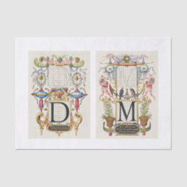 Papel De Seda Descomposición del jardín de caligrafía floral