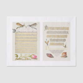 Papel De Seda Descomposición del jardín de caligrafía floral