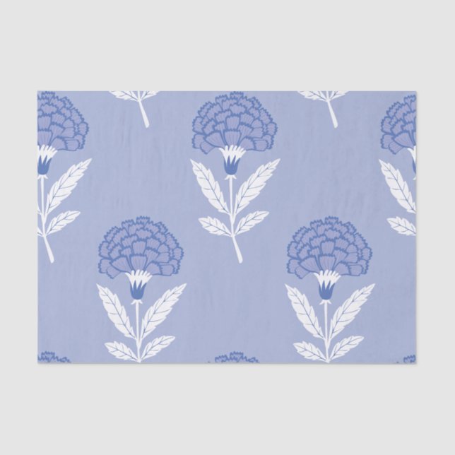 Papel De Seda Descomposición del patrón de flores azules sin foc (Anverso)