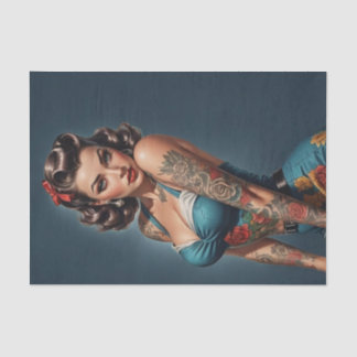 Papel De Seda Desconexión Chica de Pinup Retro Rockabilly