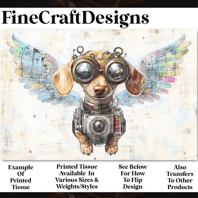 Papel De Seda Desconexión Cute Steampunk Flying Dachshund AW2 (Subido por el creador)