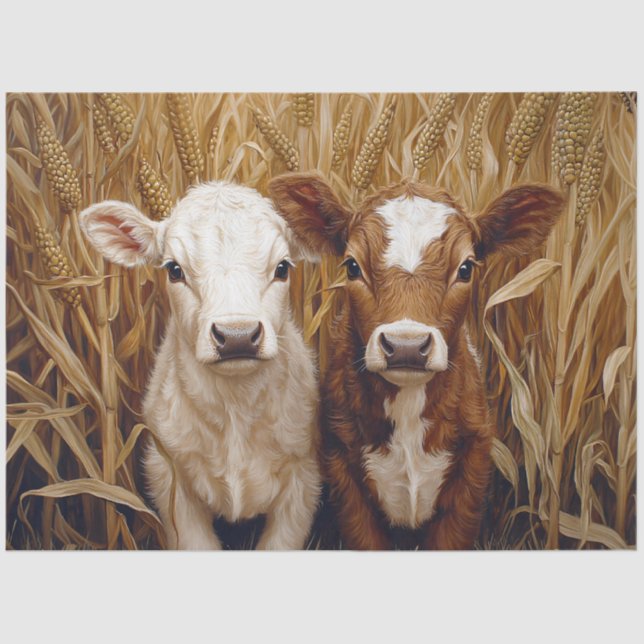 Papel De Seda Desconexión de campo de maíz de vaca corta (Anverso)