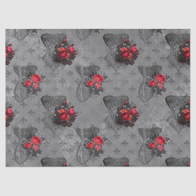 Papel De Seda Desconexión de Corset y Red Rose (Anverso)