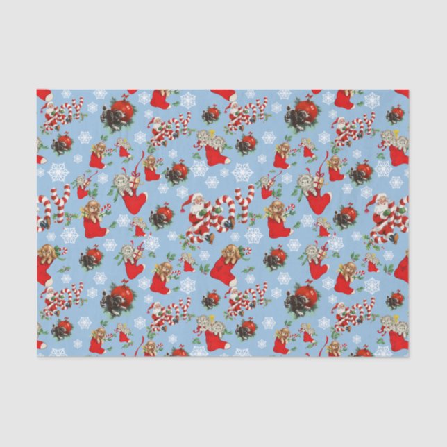 Papel De Seda Desconexión de ephemera de época Santa Claus (Anverso)