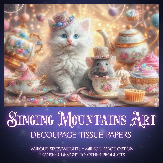 Papel De Seda Desconexión de Fiesta de té de gato y ratón para a (Subido por el creador)