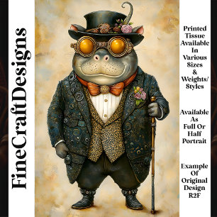 Papel De Seda Desconexión de Hippo R2F de Steampunk Antropomórfi