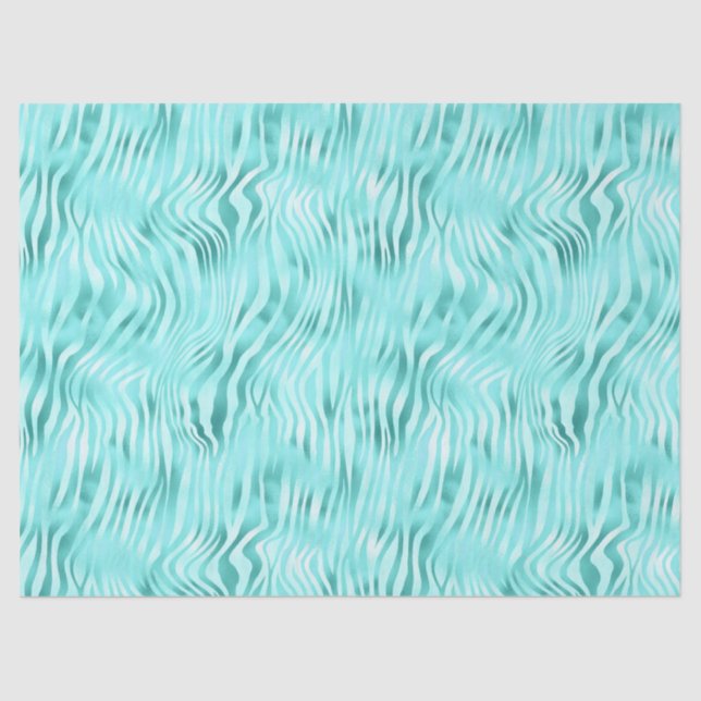 Papel De Seda Desconexión de impresión de cebra metálica turques (Anverso)