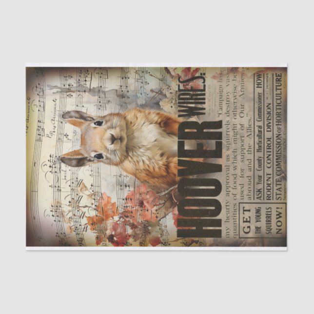 Papel De Seda Desconexión de la ardilla de época (Anverso)