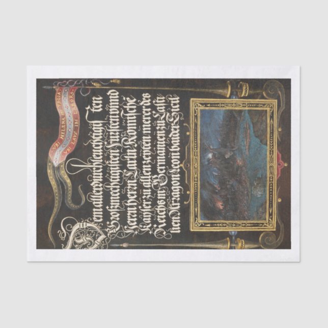 Papel De Seda Desconexión de la caligrafía floral (Anverso)