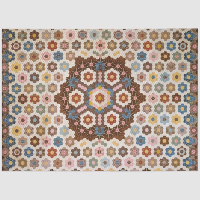 Papel De Seda Desconexión de la cosecha de honeycomb Quilt Vinta (Anverso)