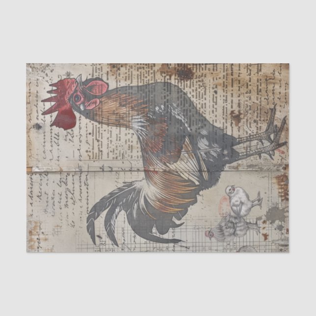 Papel De Seda Desconexión de la cosecha de pollo (Anverso)