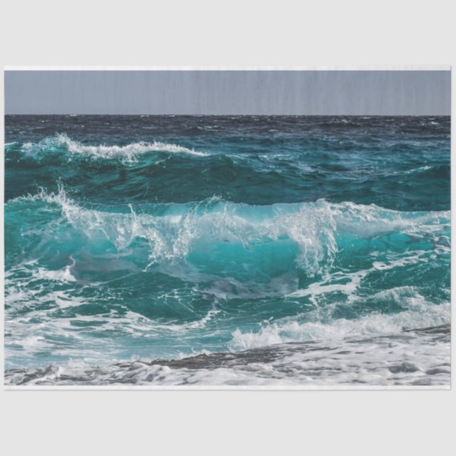 Papel De Seda Desconexión de la ola oceánica 20x30 (Anverso)