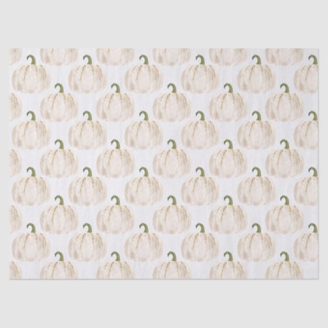 Papel De Seda Desconexión de las calabazas blancas de otoño (Anverso)