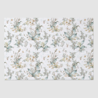Papel De Seda Desconexión de las moscas botánicas florales de Bo